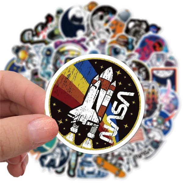 

50pcs astronaut anime stickers for lapskateboard stationery moto sticker kids toys rocket spaceman diy car decals