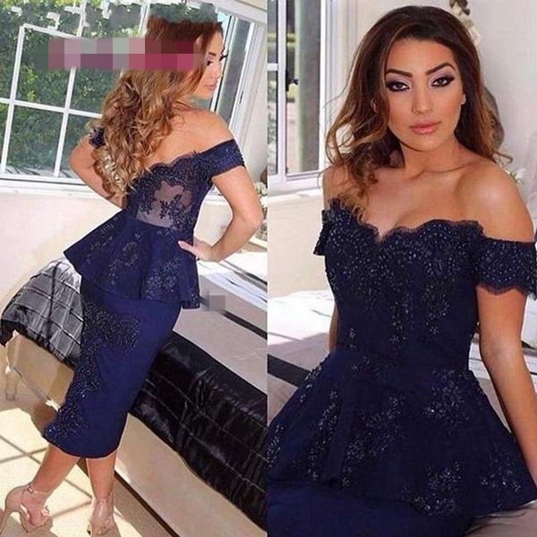

2020 lace tea length sheath mother of the bride dresses boat neck mother of the bride dresses for weddings navy blue bride mother dress, Black;red