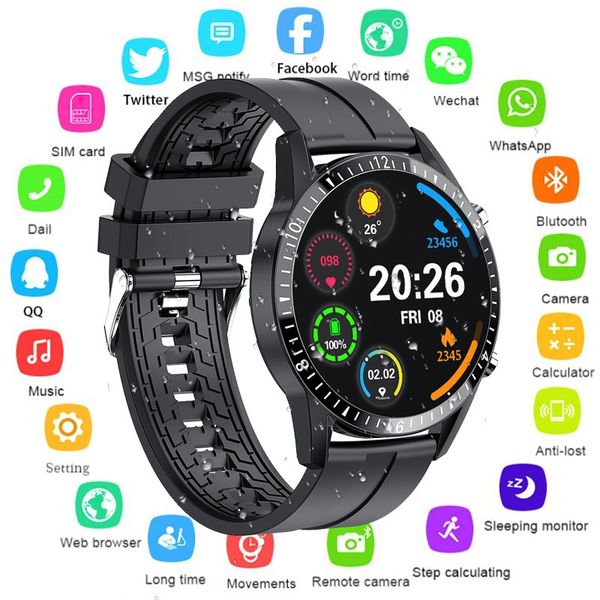 

2021 fashion smart watch full touch screen bluetooth call waterproof smartwatch intelligent fitness tracker heart rate blood pressure, Blue