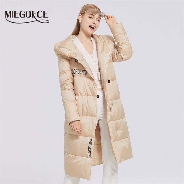 

miegofce winter women's cotton jacket long coat thick clothes parka women coat jacket for winter women cotton 211221, Black