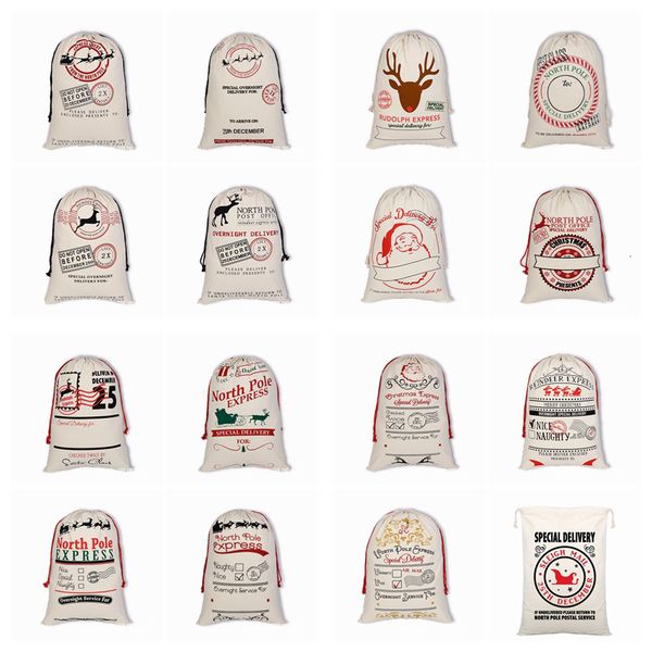 

large organic heavy santa cotton sacks drawstring canvas gift bags personalized festival party christmas decoration4jis