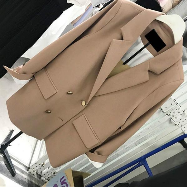 

women's suits & blazers 2021 spring korean metal double-breasted casual fashion version of the small suit jacket female, White;black