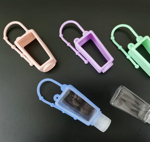 

30ml empty refillable alcohol bottle sile holder set with hook portable disinfectant liquid soap bottle h wmthvt my_home2010