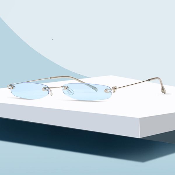 

new style personality frameless sunglasses 8082 trend sunglasses men and women versatile small frame sunglasses designer aws, White;black