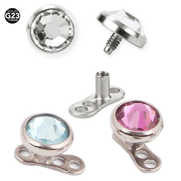 

100 g23 titanium14g микро-дермальный якорь топ с отверстиями основание для пирсинга имплантат дайвера в коже mamilo pircing body ювелирные и, Black