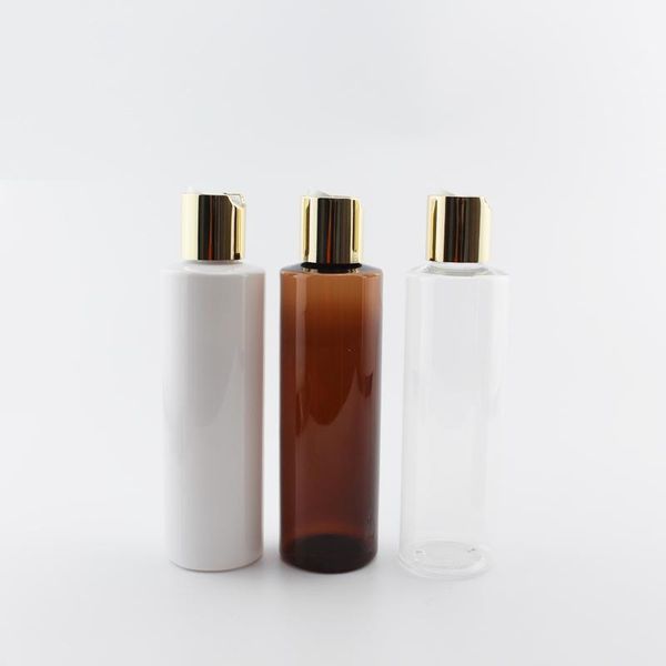

storage bottles & jars 200ml x 12 gold aluminum disc cap used for liquid soap showr gel toner plastic containers refillable pet cosmetic bot