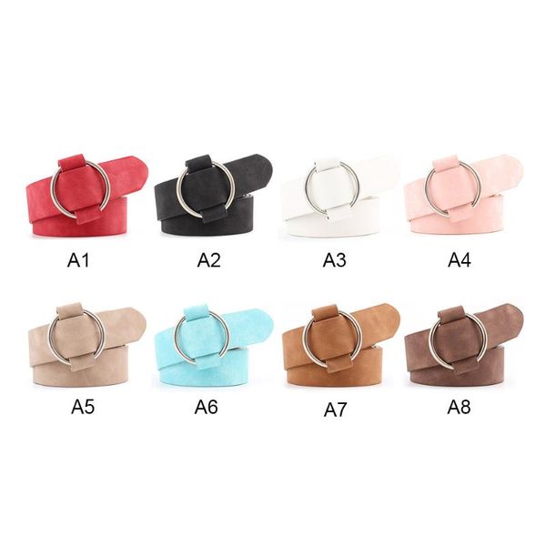 

belts women waist belt round buckle without pin leisure strap for jeans, Black;brown