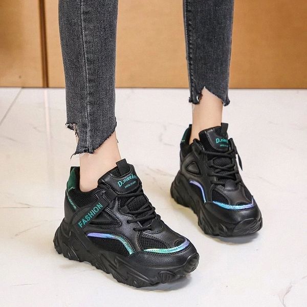 

rimocy breathable mesh chunky shoes for women casual hidden heels platform snekaers woman autumn wedges vulcanized shoes ladies #wa6l