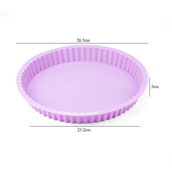 

9inch sile round baking pan wave edge cake mold pizza pie toast tray diy non-stick cake tray kitchen baki jllsuo