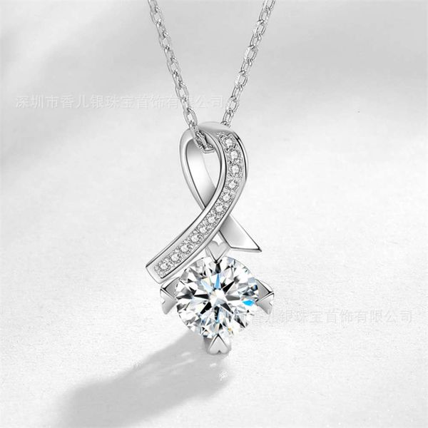 

luxurys designers fashion dz078 careful knot 1 c stone inlaid women's pendant simulation clavicle pendant water drop elegant pendant, Silver