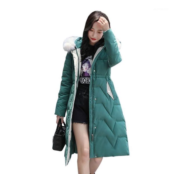

voobuyla 2019 slim a-line parkas women winter jacket cotton padded warm thicken ladies coat long coats parka womens jackets1, Black