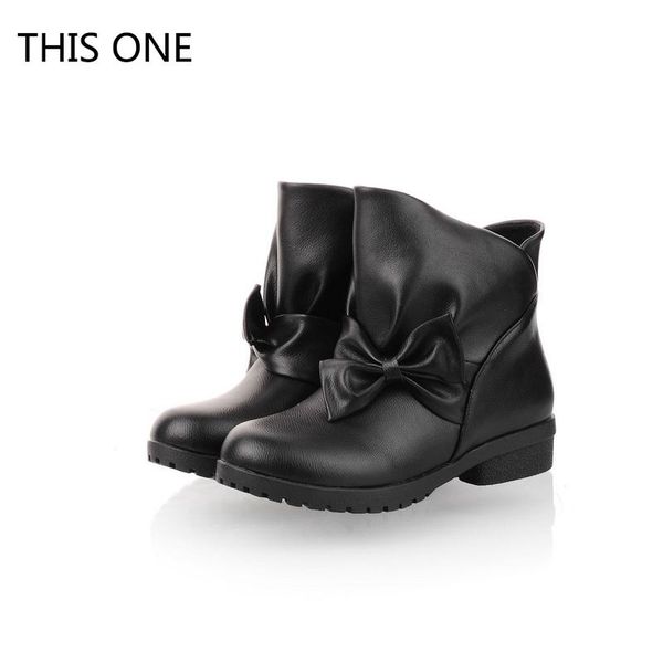 

big size 34-48 new fashion women boots black beige red ankle boots female butterfly-knot low casual shoes woman pu