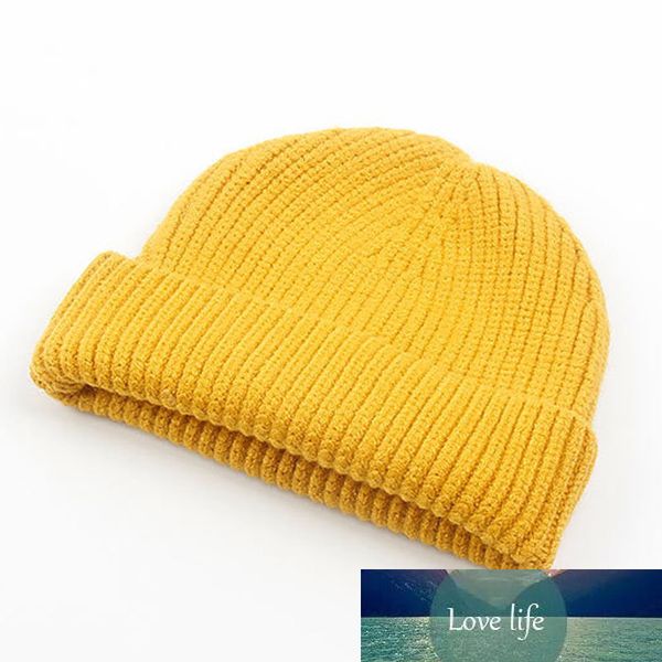 

thick solid plain knit skullies cap mens beanie warm winter hats for women yellow red beige grey green