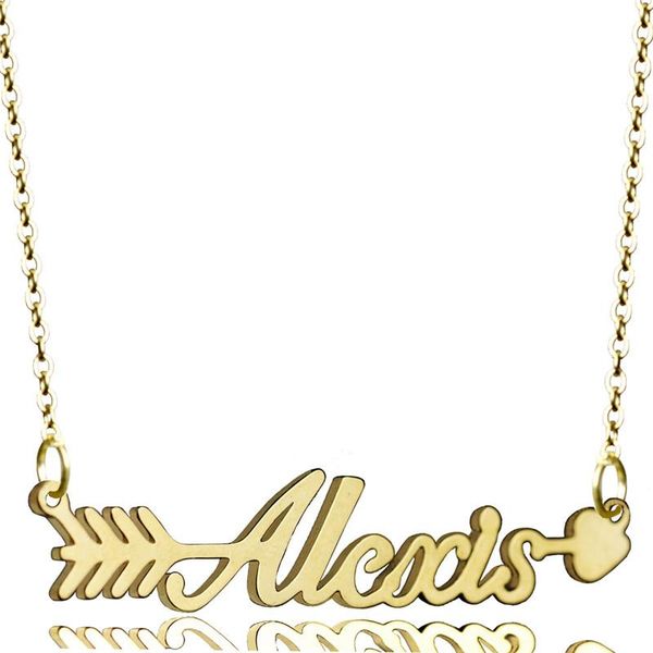 

pendant necklaces arrow name necklace gold alexis pendants letter dainty women party jewelry gift, Silver