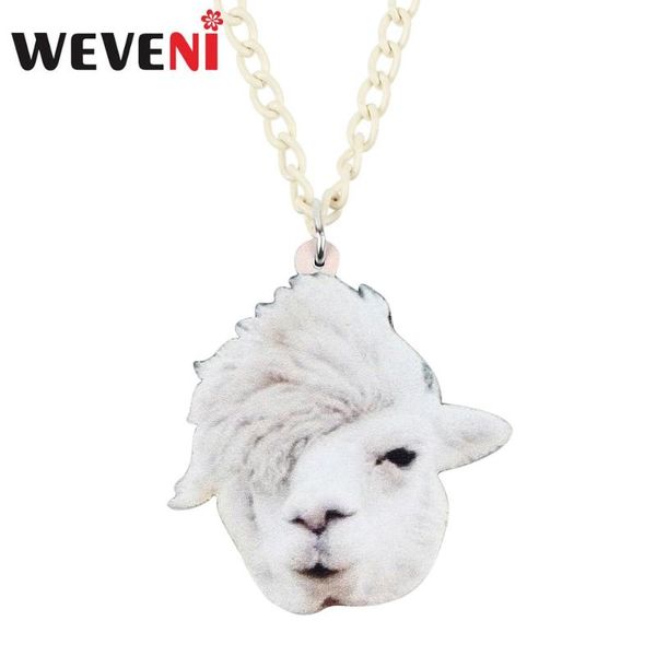 

weveni acrylic anime alpaca camel head necklace pendant chain animal jewelry lady girlsteens 2020 new party decorations gift, Silver