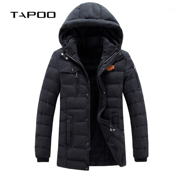 

winter jackets men brand fashion new casual slim thick fleece warm mens coats parkas hooded solid long overcoats clothing male1, Black