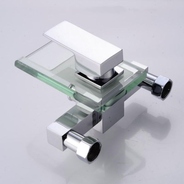 

langyo бесплатная доставка ванной латунный chrome одной ручкой водопад стекла ванной кран настенная бассейна tap lh 8044 sqcmec pp2006