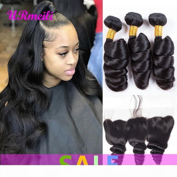

brazilian loose wave bundles with frontal brazilian remy virgin hair loose wave bundles with lace frontal cosure 9a cleap dhgate loose wave, Black;brown