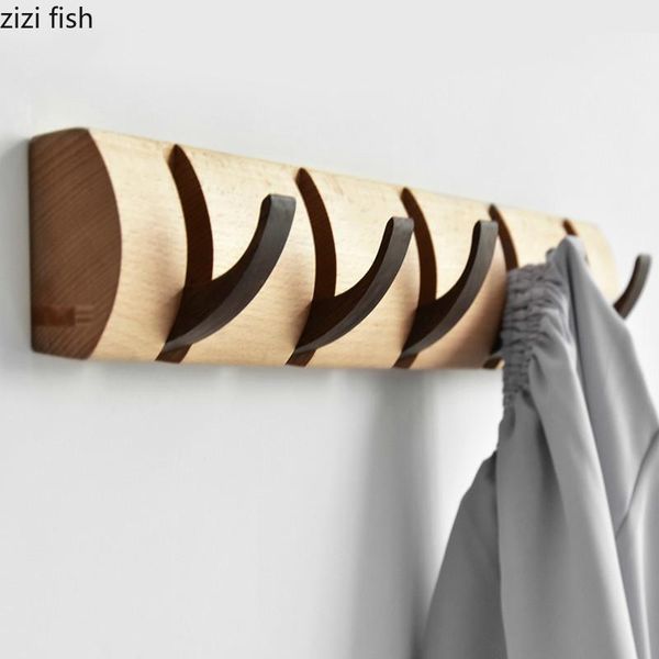 

hooks & rails home bedroom decoration coat hook/robe hook wall hangers for keys/clothes wood handbag holder wooden