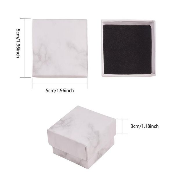 

pandahall 24pcs cardboard jewelry set bracelets necklaces ring boxes square rectangle kraft cotton filled cardboard pap qylvtz, Black;white