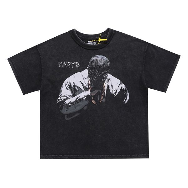 

2020 ins spring summer american rap star washing vintage tee skateboard mens t shirt women high street casual tshirt, White;black