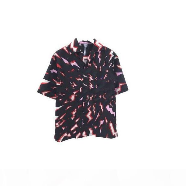 

fashion- men's long shirt long t-shirt printed dark jacquard short sleeve t-shirt letter logo same for men and women 04, White;black
