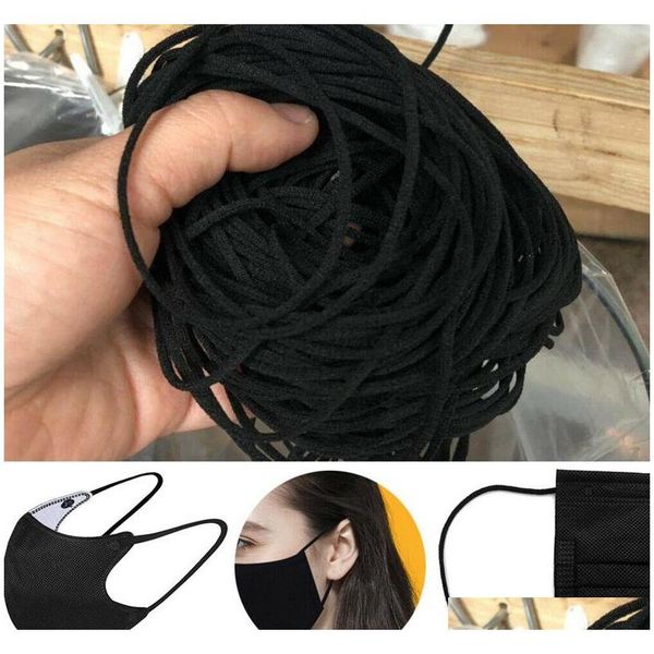 

900m m black round elastic band cord for diy face mask ear cord belt mouth mask rubber string rope clothing cr qyluif bwkf