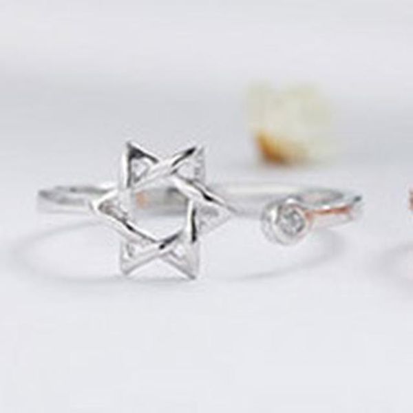 

yada модные гексаграммы открытые кольца для менмонской нержавеющей стали звездное кольцо взаимодействие свадебные украшения серебро цвет кол, Silver