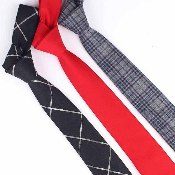 

2020 6cm cotton black plaid tie for mens skinny wedding red neckties new design men neck tie gifts cravat custom logo, Blue;purple