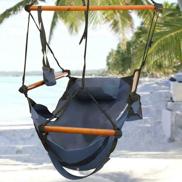 

outdoor indoor hanging hammock chair air deluxe swing chair solid wood 2 color