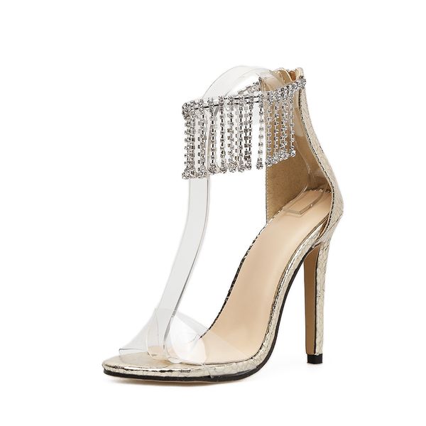 

2020 younger woman summer toe luxo flat sandals leaping shoes high crystal fringe styles marriage vxf3, Black