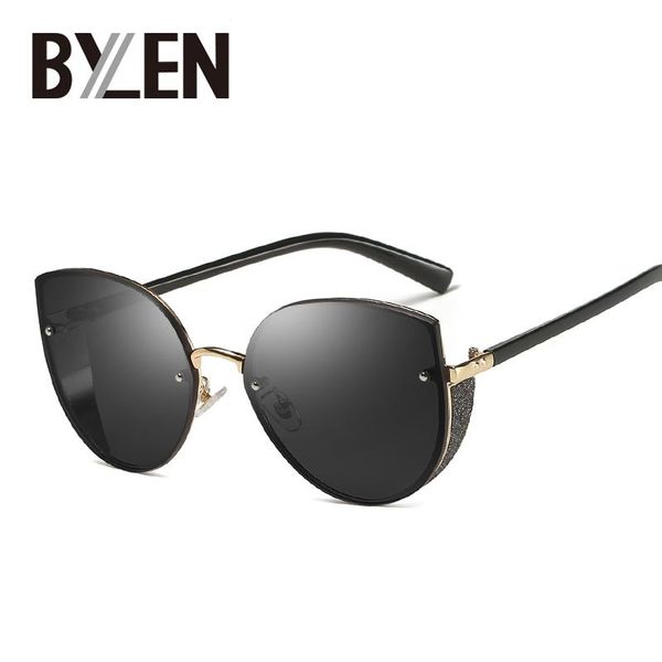 

oversize cat eye sunglasses women vintage brand designer glitter wrap sunglass retro ladies shades cateye gradient sunnies uv400, White;black