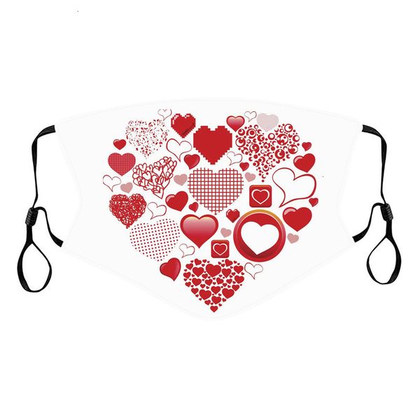 

shaped couple valentine day heart printed fashion designer masks reusable dustproof face covering 10 n19cu