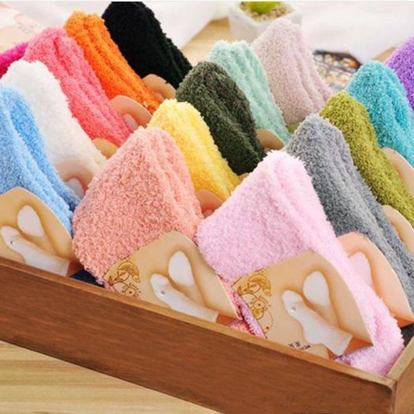 

home woman socks skarpetki damskie women girls soft bed floor socks warm winter pure color women set chaussette homme, Black