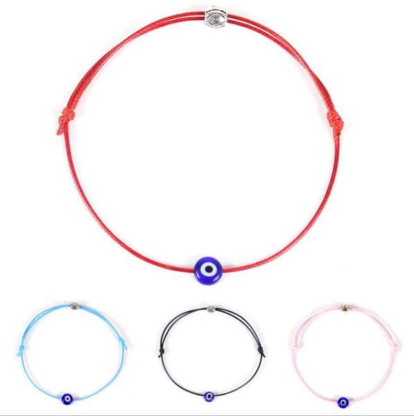 Braccialetti turchi con fili di perline Lucky Evil Eye per donna 6 colori Corda intrecciata fatta a mano Gioielli fortunati Bracciale rosso femminile