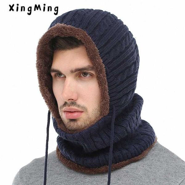 

xingming winter knitted hat beanie men scarf skullies beanies winter hats for women men caps gorras bonnet mask brand hats xhmf#