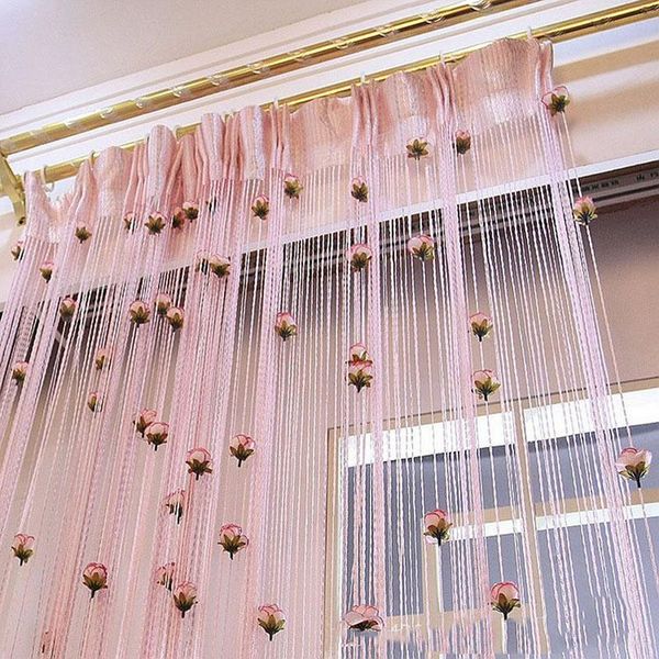 

curtain & drapes threaded filament partition living room rose string yarn decorative accessories