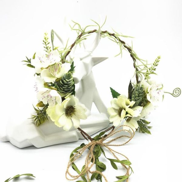 

women wedding party floral headwear hair accessories bridal flower wreath crown festival headband headdress girl floral qylnbj