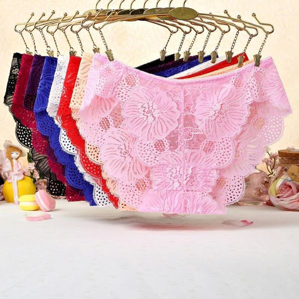 

lace panties female low waist underwear lingerie women fashion lingerie pretty briefs1, Black;pink