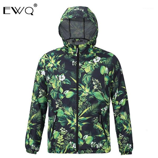 

ewq / tide men's clothing 2020 spring summer new green camouflage jacket male casual large size waterproof zipper jacket 9y443061, Tan;black