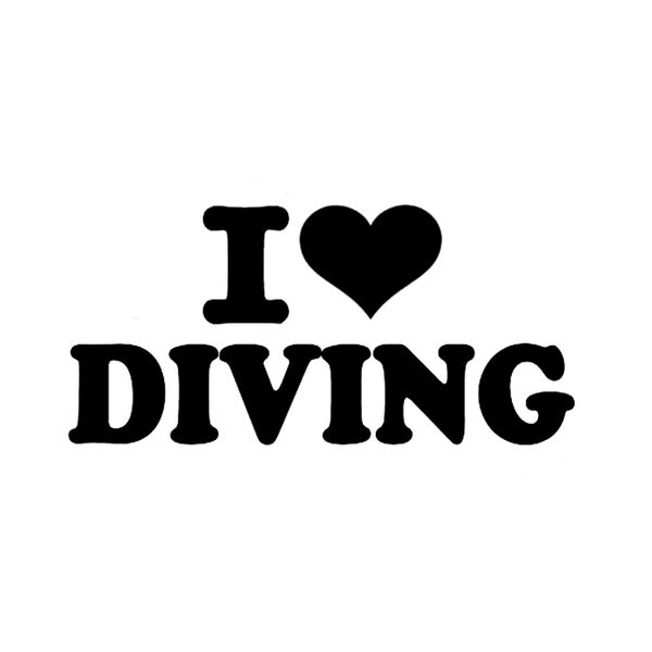 

15.4*7.3cm i love diving unique silhouette car sticker vinyl extreme movement