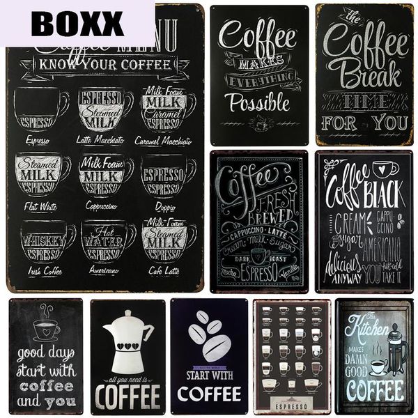 

coffee menu plaque metal vintage decor metal sign tin sign poster metal plate cafe home bar pub decoration vintage posters