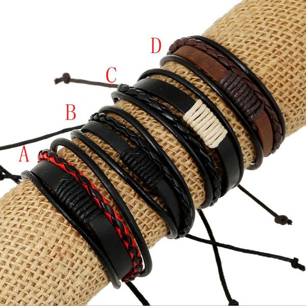 

punk new student bracelet wholesale woven cowhide bracelet dmfb062 mix order 20 pieces a lot, Black