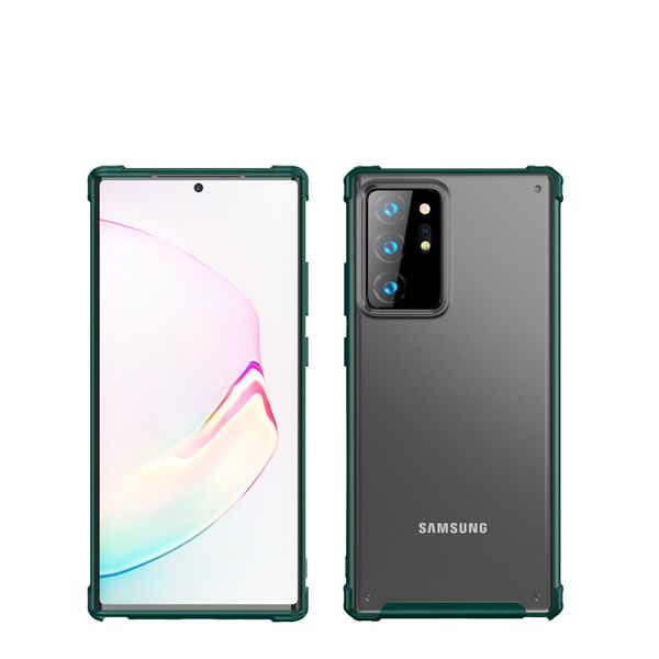 

new transparent with color anti-falling anti-finger print mobilephone cases for samsung note20 ultra anti-falling protective cove