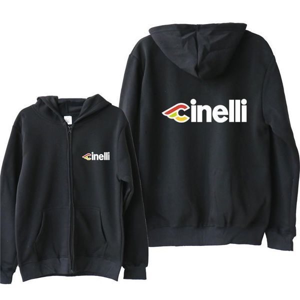 

new bicycle bike cinelli hoodies autumn fleece zipper jacket cinelli sweatshirt men pullover drop shipping good quality, Black
