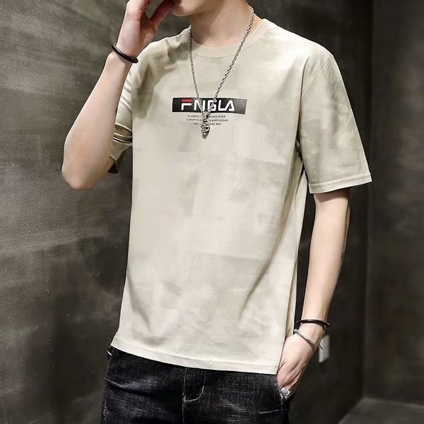 

short summer 2021 new brand t-shirt casual loose men's fashion half sleeve clothes, White;black
