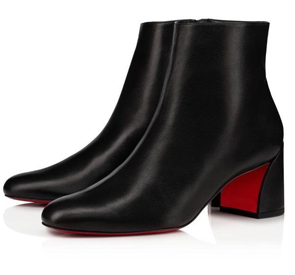 

elegant winter brands turela ankle boots brands red bottom boots women high heels pointed toe booties fashion booty famous part, Black