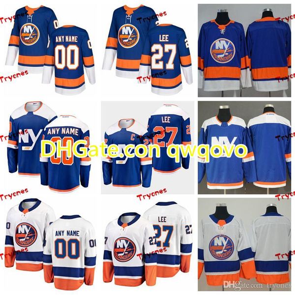 

2019 new york islanders anders lee stitched jerseys customize alternate ny blue shirts 27 anders lee hockey jerseys c patch s-xxxl, Black;red
