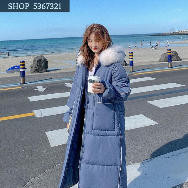 

woman 2019 winter self-cultivation women's long fund thickening cotton-padded jacket school wind student cotton loose coat1, Black
