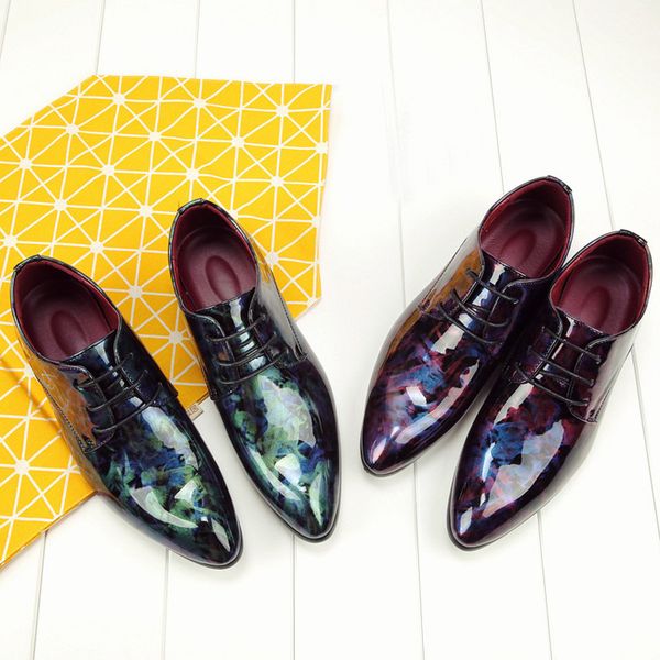 

2020 new autumn 2020 british leather shoes mens korean style pointed toe fashion shoes stylist glossy leather shoes fashion trendy unique me, Black